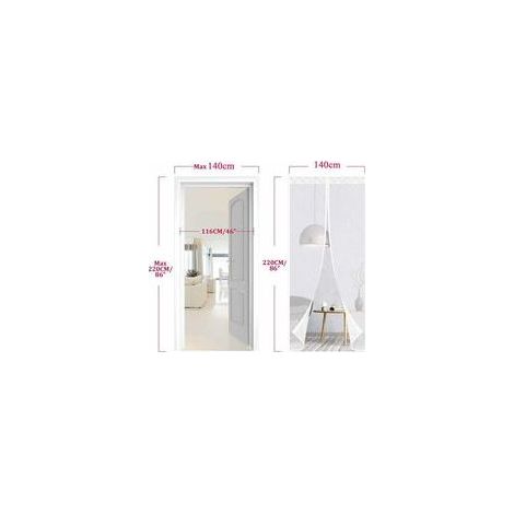 Moustiquaire porte magnétique 140x220 cm – 32 aimants – Installation facile sans outils – Maille ultra fine anti-insectes (1/3)