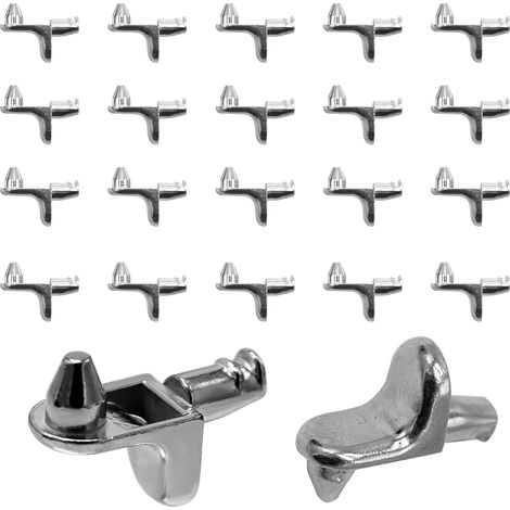 Lot de 22 supports d'étagère en forme de L de 5 mm pour bibliothèque de cuisine ou placard (1/5)