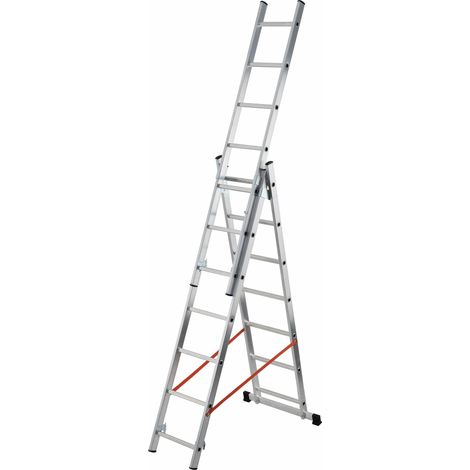 Gierre – Échelle escabeau aluminium 3 marches – Hauteur de travail 3,30m – Pieds stabilisateurs – Utilisation en espaces confinés (1/5)