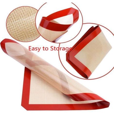 Tapis De Cuisson - 40x30 Cm - Silicone Alimentaire Fibre De Verre - Pour Four Et Congélateur - 2 Pièces (1/4)