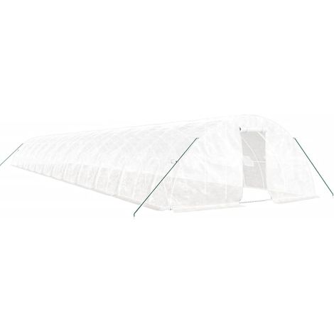 Gewächshaus mit Stahlrahmen Weiß 120 m² 24x5x2,3 m vidaXL (1/5)