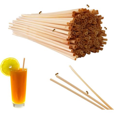 Paille de blé naturelle pour hôtel à insectes Tubes de nidification écologiques pour abeilles maçonnes et sauvages Tubes de roseau biodégradables de 20 cm