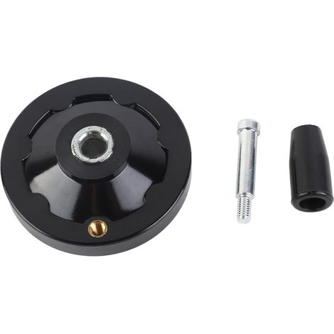 1 pièce de volant arrière ondulé noir pour tour et fraiseuse avec poignée rotative (10 x 80 mm)