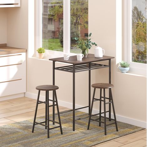 Set tavolo bar con 2 sgabelli e ripiano MDF OKMYHOME (1/4)