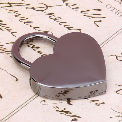 Vente directe du fabricant de cadenas en forme de cœur, cadenas en forme de cœur brossé antique 3039 mm, cadenas décoratif, couleur personnalisable noir canon de fusil.