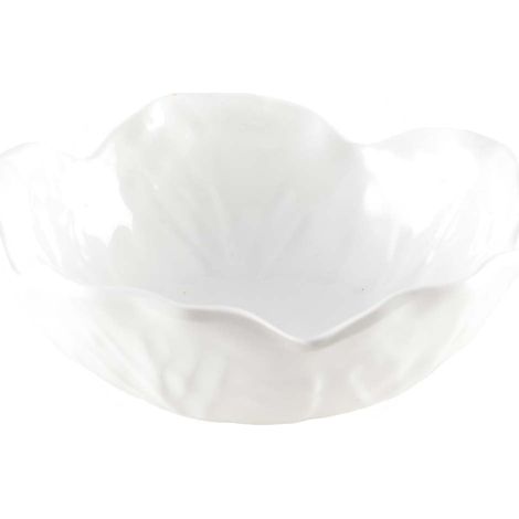 Assiette creuse ronde de table en mélamine blanche au design floral 17,5 x 17,5 x 5 cm - PANGIVO (1/4)