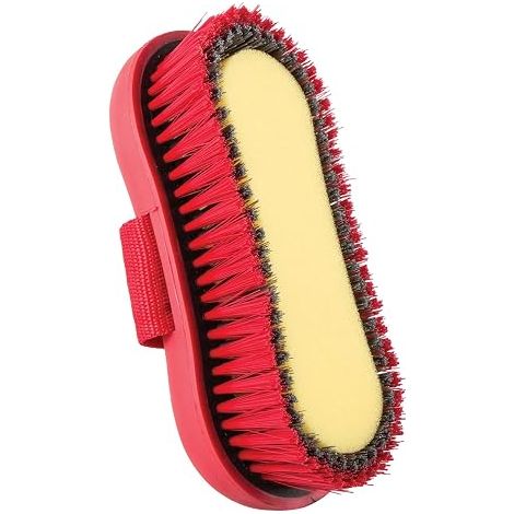 Brosse à cheval - deux en un outil de nettoyage de crinière de cheval avec éponge, brosse d'épilation durable pour animaux, accessoires de toilettage quotidien pour le bétail de ferme  bovins et mouto (1/5)