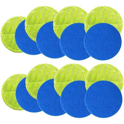 16 lingettes de rechange électroniques sans fil pour balai, 8 lingettes de nettoyage et 8 lingettes de polissage (1/4)