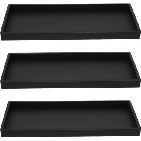 Design Gain de Place Lot de 3 Plateaux Rectangulaires en Silicone Antidérapant Porte-Articles de Toilette pour Salle de Bain pour Serviettes Cuisine'-'-