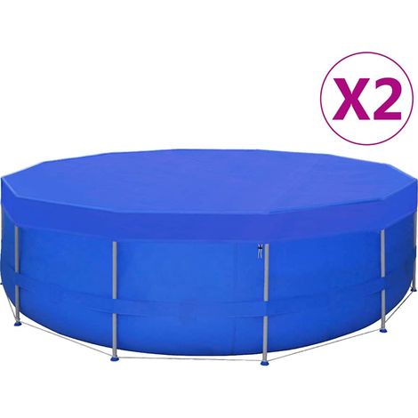 vidaXL Cubierta de piscina 2 unidades redonda PE 460 cm 90 g/m² (1/5)