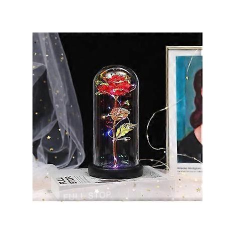 Ewige Rosen – Schönheit und Tierrosen-Set in Glaskuppel mit LED-Beleuchtung – Künstliche Rosenblumen – Rosengeschenk für Frauen – Geschenk für Mütter (1/5)