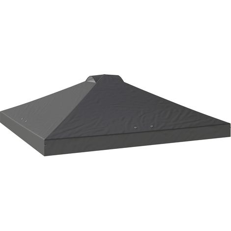 Ersatz-Pergola-Überdachung 3 x 3 m, wasserdicht UV50+, mit 8 Abflusslöchern, 3 x 3 m, dunkelgrau