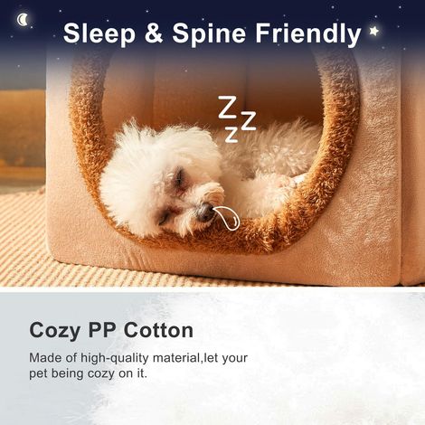 Niche pour Chat et Chiot en Forme de Maison avec Coussin Réversible (1/5)