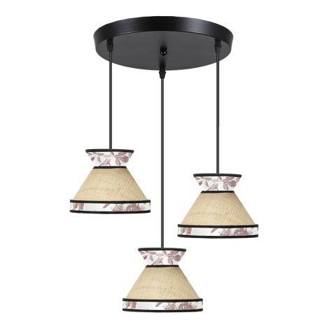 Plafoniera "Constantinople", 3xE27, altezza regolabile (lampadine non incluse), beige e rosso