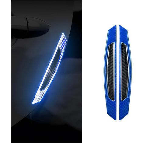 Vierteilige Stoßstangenleisten, reflektierende und reibungsarme Stoßstangenschutzleisten, Stoßstangenleisten aus Kohlefaser für Fahrzeuge (blau und schwarz) (1/5)
