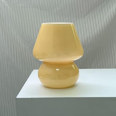 Lampe de table en verre rayé champignon vintage médiéval (1/5)