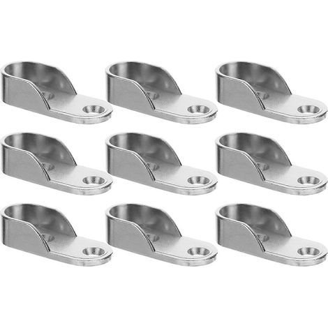 Set mit 12 Kleiderstangenhalterungen für Kleiderschränke, inklusive Befestigungswinkeln. – 4,50 x 1,90 x 1,20 cm – Silber (1/4)