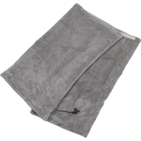 Couverture chauffante USB douce et confortable, portable, avec contrôle de température et lavable en machine. Idéale pour la voiture, la maison et les voyages. Gris clair. (1/5)