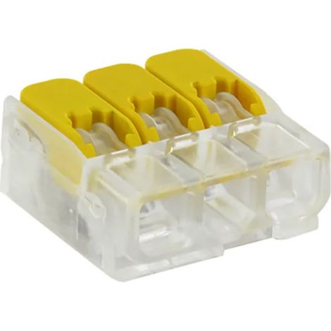 75 bornes EASY CONNEX leviers jaune 3 entrées BLM 475130