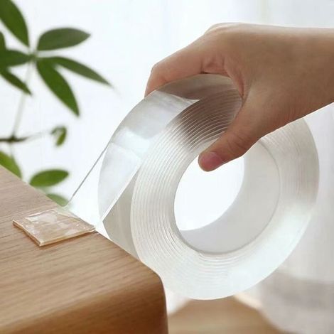 Ruban adhésif double face nano résistance d'installation amovible lavable et réutilisable sans traces pour tapis affiche Transparent (1/5)
