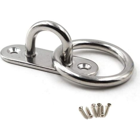 1 M8 Ceiling Mount Hook 304 Stainless Steel Wall Mount Hook for Yoga Swing Boat Hardware Package (Screws Included)