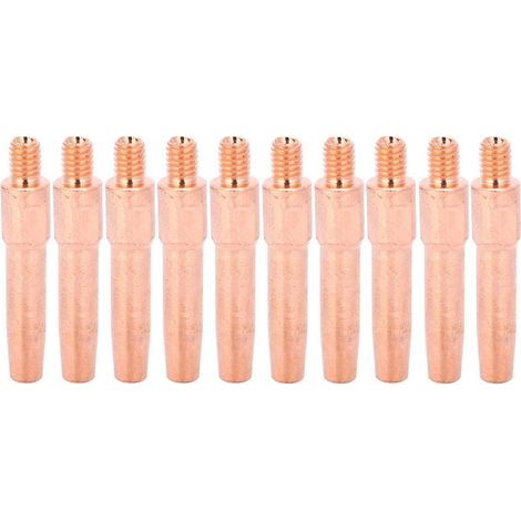 Conseils de contact de soudage, 10pcs L45 MIG conseils de contact de torche de soudage, buse conductrice en cuivre rouge pour machine de soudage de pistolet de soudage (1/5)