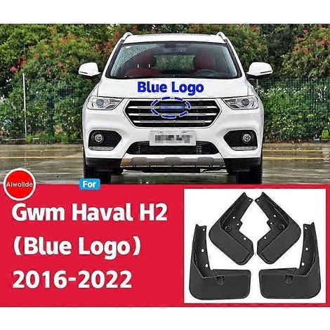 Schmutzfänger für Great Wall Haval H2 (2014–2022), Modelljahr 2019, Spritzschutz, Schmutzfänger vorne und hinten, Kotflügel, Auto-Außenzubehör – H2-Logo in Blau