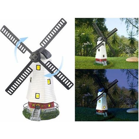 Moulin décoratif - Non spécifié - 32 cm - Multicolore - Énergie solaire - LED intégrée (1/4)