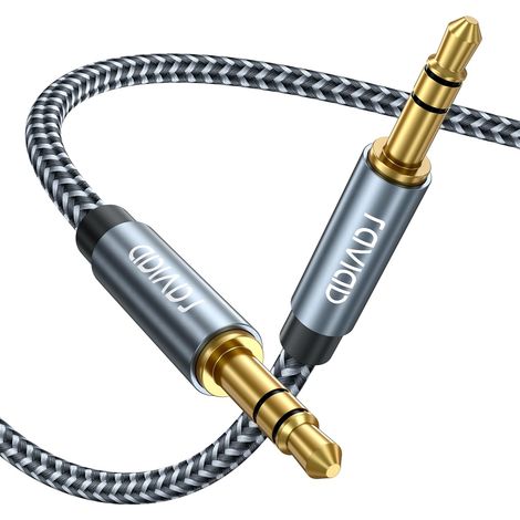 Câble Jack Audio 3.5mm Mâle vers Mâle [3M] Stéréo Nylon Tressé Câble  Auxiliaire Voiture 3.5mm Male Male pour Casque, Haut-Parleur, Autoradio, TV, Smartphones, PC, MP3 (1/5)