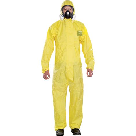 Ansell YY23T-00132-03  AlphaTec® 2300 PLUS - Modell 132 Chemikalienschutz, Gelb, M Kleider-Größe: M