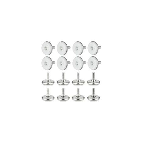 30 PCS Pied Vérin Réglable Pied de Nivellement en Plastique et Métal avec Écrou Pieds Réglables M615 30mm Vis de Réglage Meuble pour Table Meuble Bureau Placard Chaise, Blanc (1/5)