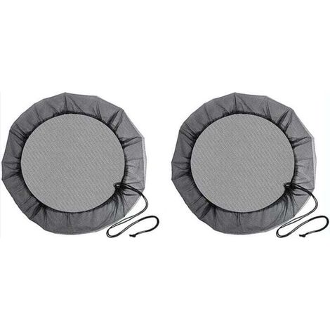 (Diamètre 100 cm) Filet de Baril de Pluie, 2 Pièces Filet de Protection avec Cordon de Serrage, Couverture Anti-Moustique & Animaux pour Récupérateur deau de Pluie (1/4)
