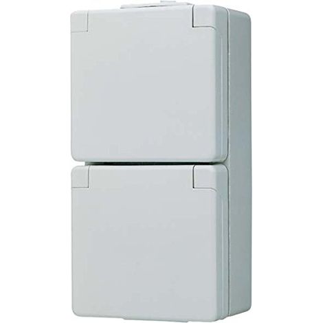 Jung Enchufe doble SCHUKO®, cableado, 16 A 250 V , bornes de tornillo, horizontal, IP 44, WG 600 622 WW