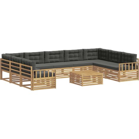 Set di divani da esterno 10 pz Bianco e Antracite vidaXL (1/5)