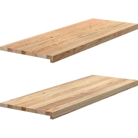 vidaXL Appuis de fenêtre 2 pcs non traité 110x40x2cm bois chêne massif