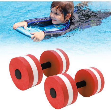 Lot de 2 Dumbbells Flottantes en EVA pour Yoga Fitness Entraînement Hommes Femmes Enfants Rouge (1/5)