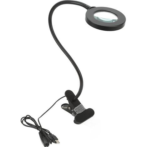 3-fach LED-Vergrößerungslampe mit Schwanenhals und USB-Kabel, Helligkeit einstellbar zum Lesen und Arbeiten (1/5)