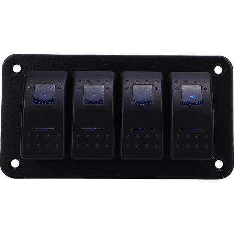 4-Gang Aluminum Rocker Switch for Boat, Car (1/5)