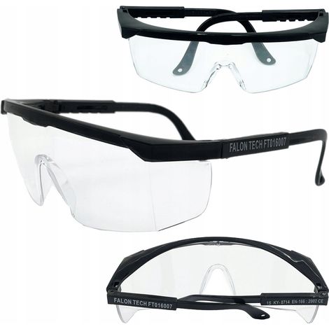 Lunettes de sécurité, lunettes de travail, transparentes, réglables, anti-éclats (1/5)