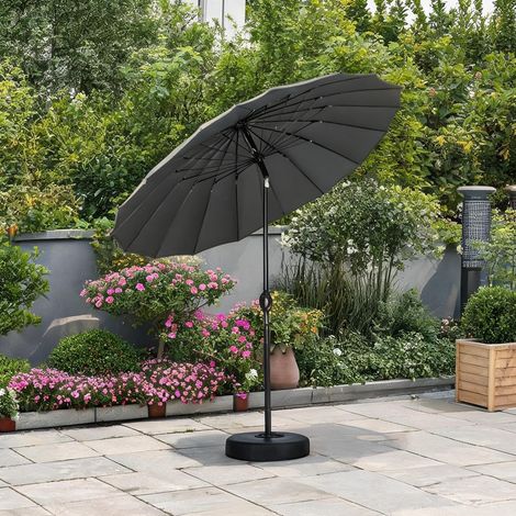 Parasol déporté en polyester avec inclinaison réglable Ø257 cm (1/5)