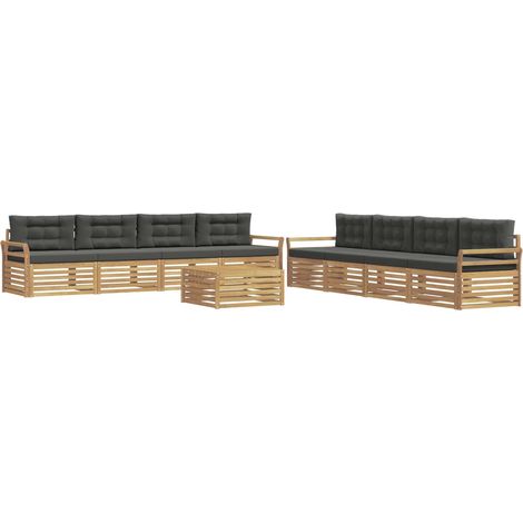 Outdoor Sofa Set 9 pcs White and Anthracite vidaXL (1/5)