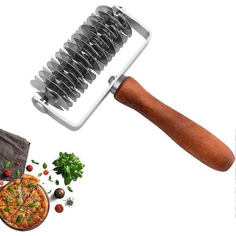 Gitterförmige Nudelmaschine, Mini-Nudelmaschine aus Edelstahl, Pizzaschneider, Kuchenschneider, Brotschneider, Keksausstecher, Tortenausstecher – silber (1/4)