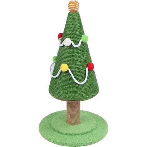 Arbre à chat en sisal, style sapin de Noël, structure stable, protège vos meubles, idéal pour l'intérieur, taille moyenne : 30 x 47 cm / 11,8 x 18,5 po (1/5)