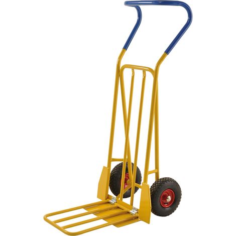 Carrello porta bagagli pieghevole giallo - 780 x 560 x 1320 - KM104-H Kongamek