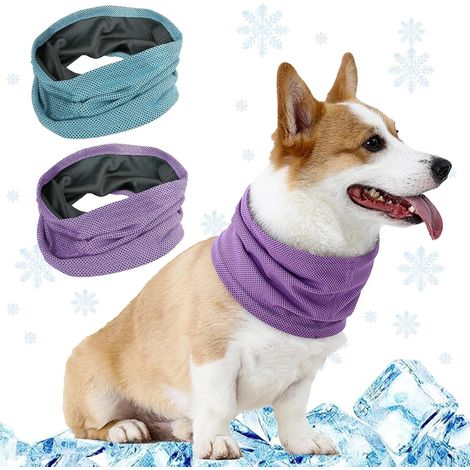 2 Pièces Bandana Chien Refroidissement, Collier Bandana Chien pour L'été, Foulard Chiens Rafraîchissant, Écharpe pour Chiens Confortable et Fraîche, Respirante Léger pour Petite Moyenne, M (1/5)
