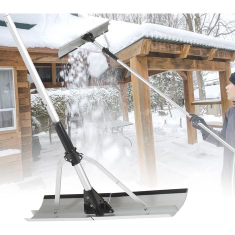 TolleTour Rastrillo extensible para nieve 196-696CM, Rastrillo de aluminio para nieve con cuchilla de 70 cm. 5 cm y 5 varillas (1/5)