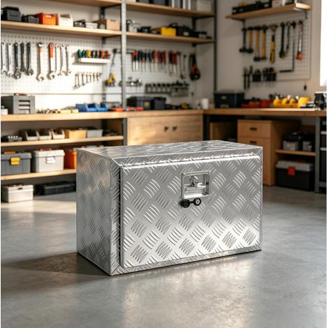 Coffre à outils de camion en aluminium verrouillable 60,9 x 35,5 x 40,6 cm OKWISH (1/5)