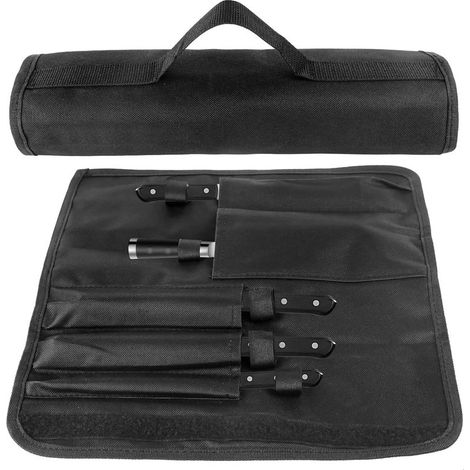 Malette Couteaux Professionnel,Etui Couteau Roll,Accessoire Cuisine Peut Contenir Cinq Couteaux de Tailles DifféRentes,Ensembles de Couteaux de Cuisine Oxford pour Les Passionnés (1/5)