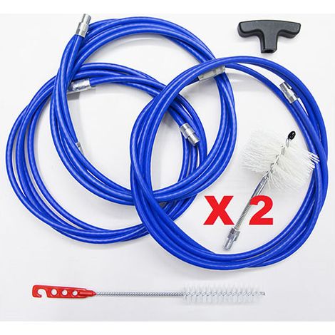 MBM – Kit de ramonage 9 m avec 2 brosses articulées 80 mm – Nettoyage conduits de fumée poêle à granulés – Rallonges flexibles en acier