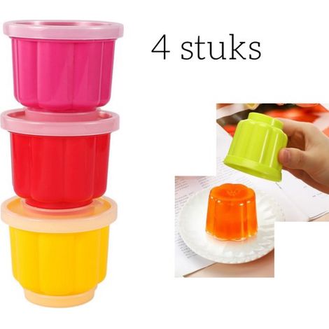 4er Pack Puddingformen kleine Puddingformen mit Deckel wiederverwendbar für Gelee, Eiscreme und Pudding für kleine Gefrierschränke (1/5)